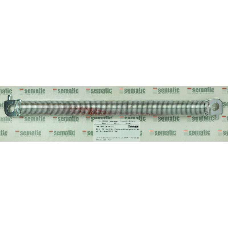 BL-B102AAFX03 | 1 X DOOR CLOSE SPRING. LENGTH=300MM (D.1,8MM) FOR S2R/L WITH TB=1000-1050. FOR S4Z WITH TB=1000-1050-1100-1150. (RED MARKING) BL-B102AAFX03 | 1 X DOOR CLOSE SPRING. LENGTH=300MM (D.1,8MM) FOR S2R/L WITH TB=1000-1050. FOR S4Z WITH TB=1000-1050-1100-1150. (RED MARKING)