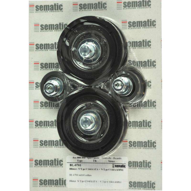 BL-0701 | KIT RUEDAS PARA CARRO (2 X SUPERIORES D.74MM Y 2 X INFERIORES D.36MM)