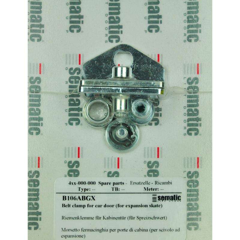 BL-B106ABGX | 1 X ABRAZADERA DE CORREA RPP 8M/12MM PARA PUERTA DE CABINA (PARA PATÍN DE EXPANSIÓN)