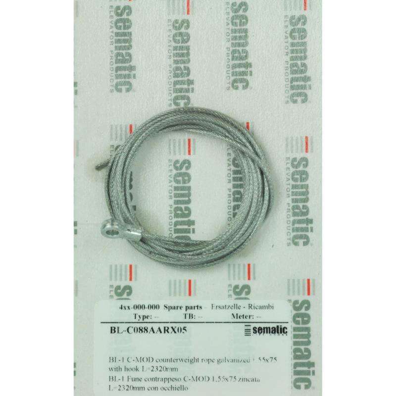 BL-C088AARX05 | 1 X COUNTERWEIGHT ROPE (LENGTH: 2320 MM) BL-C088AARX05 | 1 X COUNTERWEIGHT ROPE (LENGTH: 2320 MM)