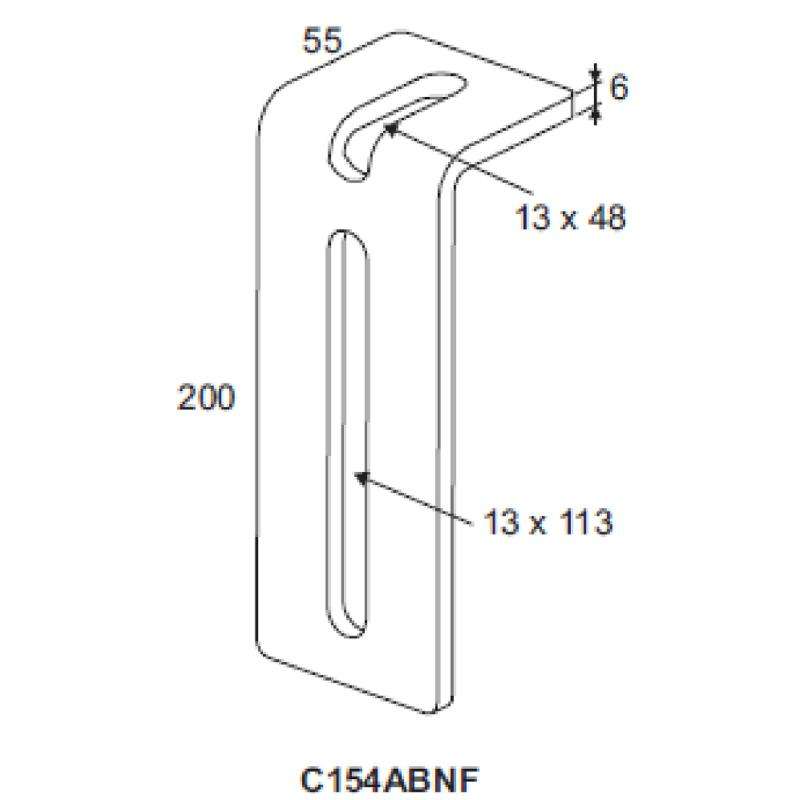 BL-C154ABNF01 | 1 X ESCUADRA DE FIJACIÓN PARA PUERTA DE PISO (55X245MM)